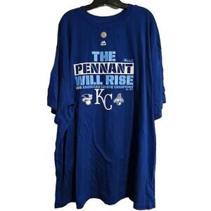 4XL Majestic KC The pennant will rise 2015 AL Champions men's short sleeve